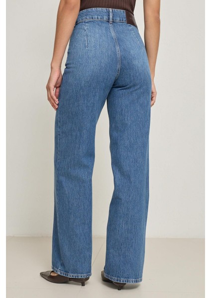 Mavi Rahat Kalıp Cep Detaylı %100 Pamuklu Pantolon