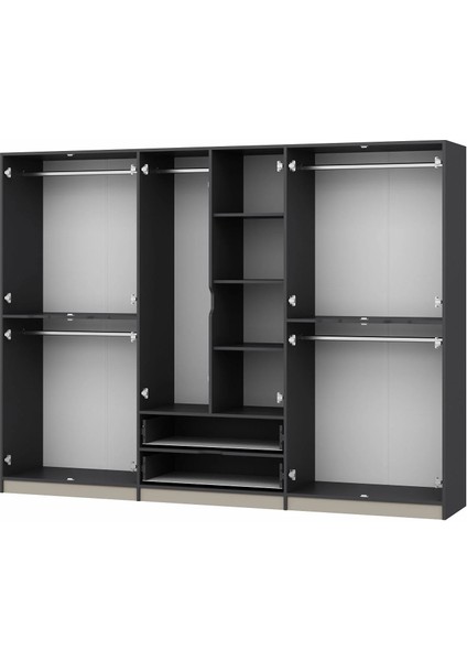 Elina 6 Kapaklı Dolap Antrasit Kumtaşı indirimleri