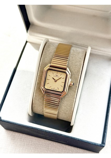 Sarı Çelik Kordon Kadın Kol Saati FM88210C-B4 2 Yıl Garantili 3 Atm Su Geçirmez Hediye Paketli