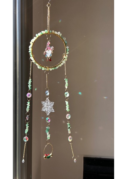 Yılbaşı Serisi - Yeniyıl - Aventurin 2 Sun Catcher - Güneş Tutucu - Güneş Yakalayıcı - El Yapımı