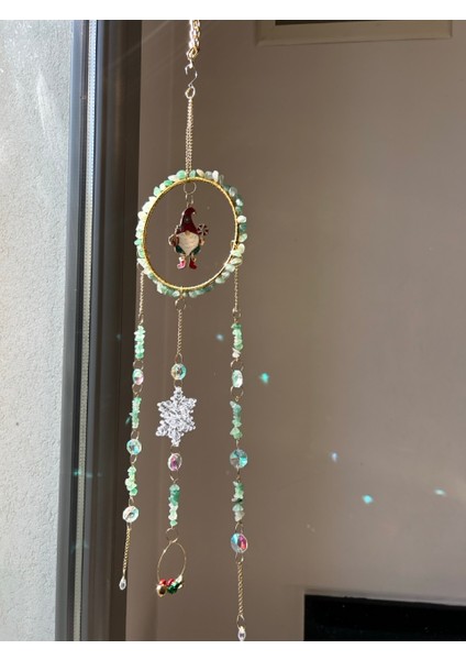 Yılbaşı Serisi - Yeniyıl - Aventurin 2 Sun Catcher - Güneş Tutucu - Güneş Yakalayıcı - El Yapımı modelleri