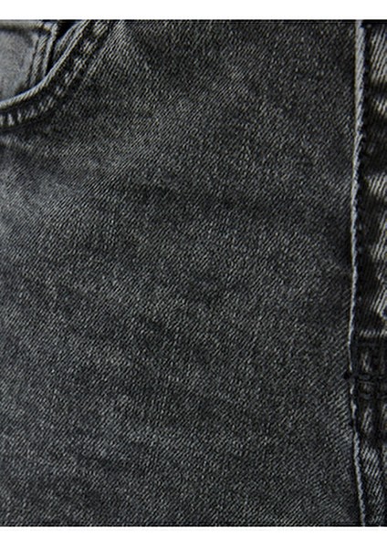 Slim Fit Jean Pantolon Erkekler İçin Beş Cepli Siyah Denim 32 Beden Kış Sezonu