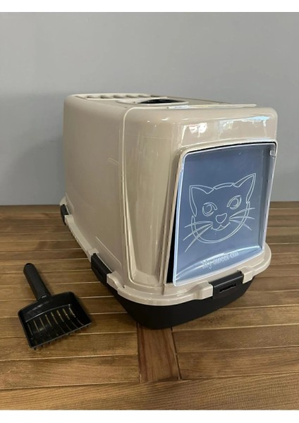 Xxl Kapalı Kedi Tuvaleti - Kürek ve Filtre Hediyeli