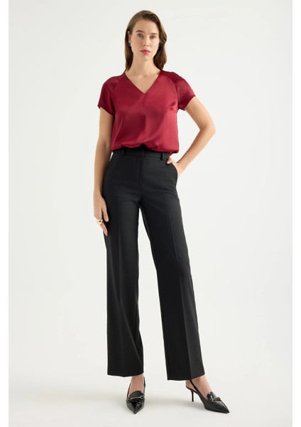 Düz Kesim Kumaş Pantolon
