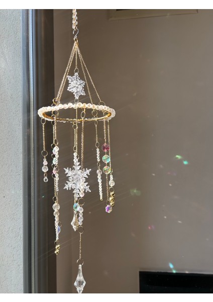 Yılbaşı Serisi - Yeniyıl - Kristal Suncatcher - Güneş Tutucu - Güneş Yakalayıcı - El Yapımı