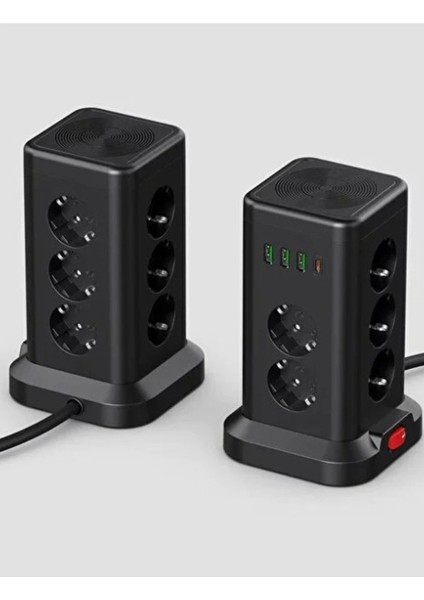 WP711 Akım Korumalı Priz Kablosuz Şarj Istasyonu 11X Soket 3x USB 1xtype-C Kablolu Grup Priz