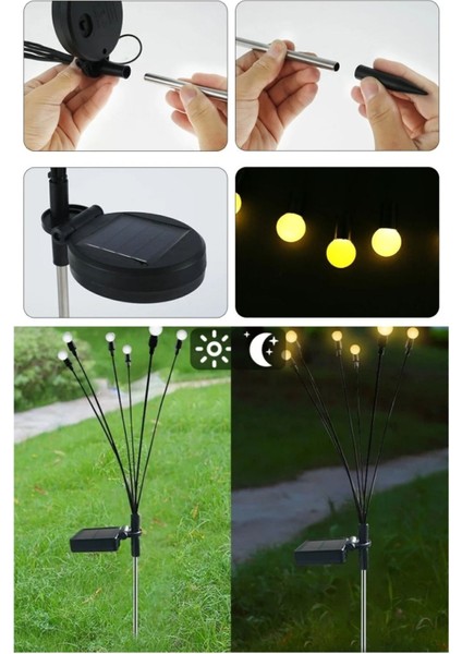 2 Adet 8 LED Li Güneş Enerjili Ateş Böceği Balkon Bahçe Lambası (2 Adet) fiyatları