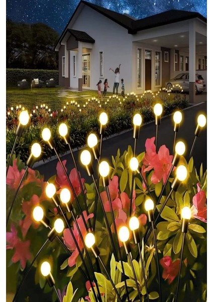 2 Adet 8 LED Li Güneş Enerjili Ateş Böceği Balkon Bahçe Lambası (2 Adet) indirimleri