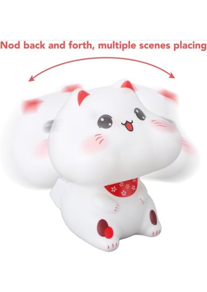 Tomvorks Sevimli Kedi Güneş Işığı Indüksiyon Plastik Heykel Restoranlar Araba Kontrol Paneli Için Şanslı Başını Sallayan Kedi (Büyük Gözlü) fırsatları