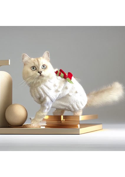 Kedi ve Köpek Için Kardan Adamlı Beyaz Kazak fiyatları