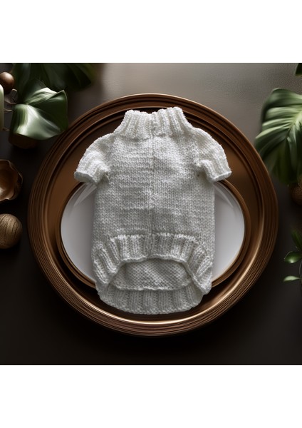 Kedi ve Köpek Için Kardan Adamlı Beyaz Kazak modelleri