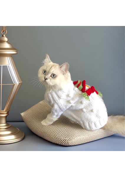 Kedi ve Köpek Için Kardan Adamlı Beyaz Kazak fırsatları