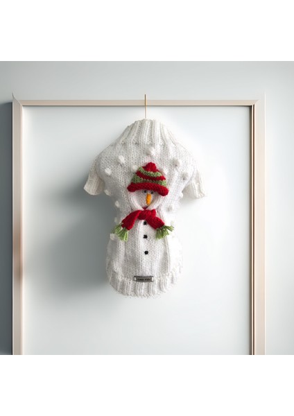 Kedi ve Köpek Için Kardan Adamlı Beyaz Kazak indirimleri