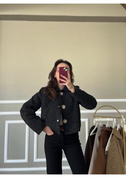 Düğme Detaylı Keçe Kaşe Ceket fiyatları