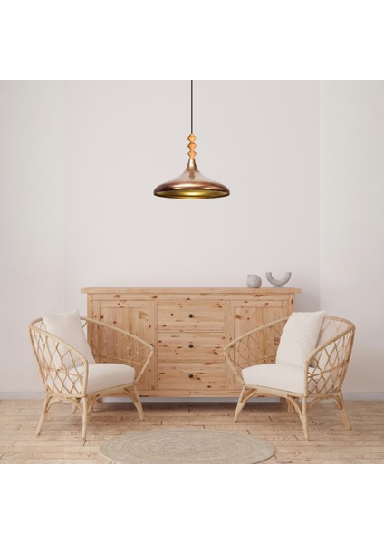 Patina Q Ahşap Tekli Avize Sarkıt Salon Mutfak Cafe Butik Lamba Aydınlatma Avizeler fırsatları