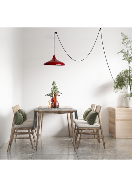 Champion Fişe Takılabilir Tekli Avize Sarkıt Salon Mutfak Ofis Oturma Odası Aydınlatma Sarkıt Lamba