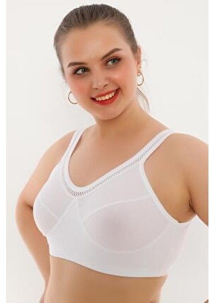 Pamuklu Yarım Atlet Sütyen Kadınlar İçin Dantel Detaylı Konfor 6010