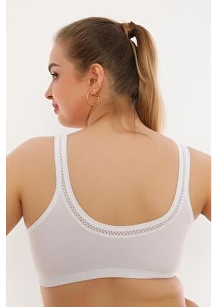 Pamuklu Yarım Atlet Sütyen Kadınlar İçin Dantel Detaylı Konfor 6010