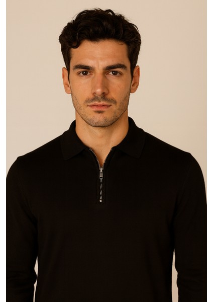 Erkek Triko Polo Yaka Siyah 3773 fiyatları