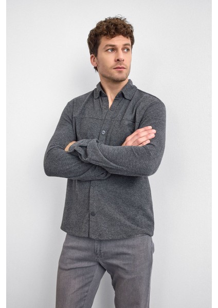 Pamuk Karışımlı Regular Fit Klasik Yaka Uzun Kollu Gömlek Erkek Gömlek B35W22005 103 fırsatları