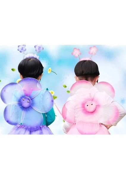 Çiçekli Kanat Seti 3 Parça - Sarı fiyatları