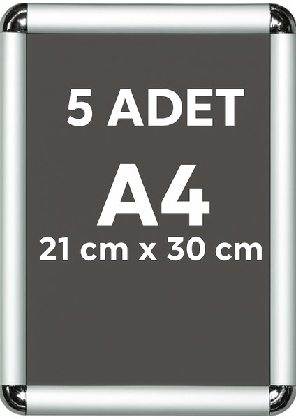 5 Adet A4 Eko Seri Çerçeve Rondo Köşe Aç Kapa Açılır Kapanır