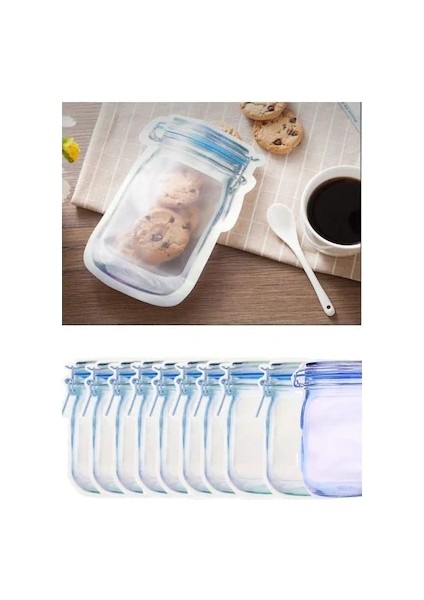 Kavanoz Görünümlü Kilitli Saklama Poşeti 620 ml (1 Adet ) fiyatları