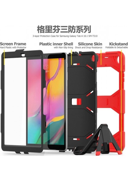 Samsung Galaxy T510 Tab A 10.1 Kılıf Griffin Tablet Kapak - Kırmızı fırsatları