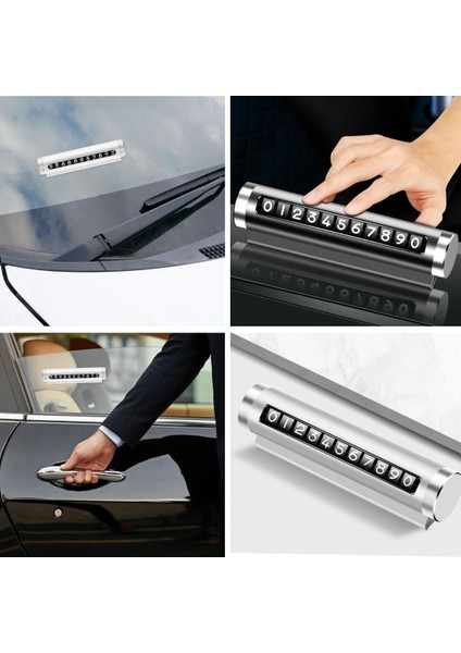 Çevirmeli Araç Içi Telefon Numaralık Çevirmeli Alüminyum Oto Park Numaratörü
