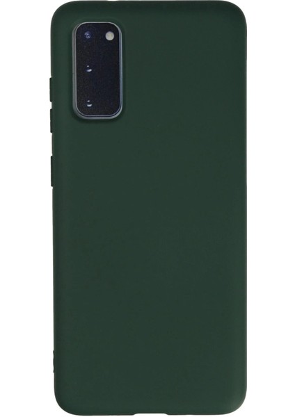 Samsung Galaxy S20 Kılıf Nano Içi Kadife Silikon - Koyu Yeşil
