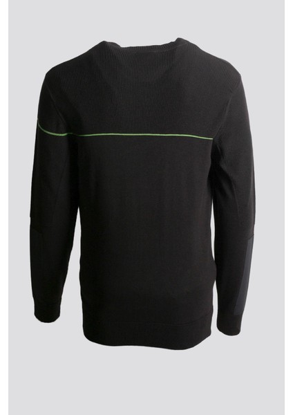 Erkek Triko Bisiklet Yaka Cep Detaylı Siyah 3755 modelleri