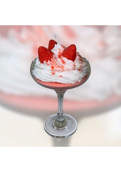 Strawberry Sundae Candle Çilekli Dondurma Mum Çilek Kokulu (Çilek Kokulu Mum)