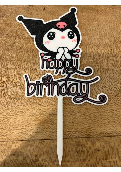 Sevimli Kuromi "happy Birthday" Pasta Süsü - Kişiye Özel Parti Detayı fırsatları
