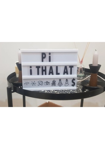 Cinematic Harflerle Işıklı Mesaj Veren Light Box LED Pano A4