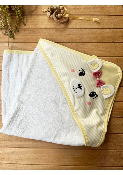 Pamuklu 75×75 Ayıcıklı Bebek Havlusu / Kundak