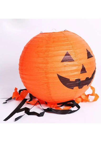 Balkabağı Kağıt Japon LED Süs - Kabak Dekor Yuvarlak Fener Süs 25 cm fırsatları