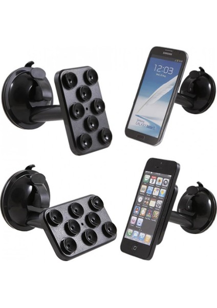 Araç Içi Telefon-Tablet-Navigasyon Tutucu-(8 Vantuzlu Döner Başlıklı)