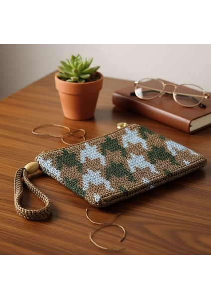 El Örgüsü Makrome Ip Wayuu Portföy Çanta - 20 x 15 cm