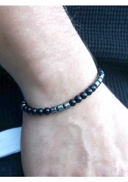 Erkek Doğal Taş Bileklik Oniks Hematit Taşı Oaheb3 fiyatları