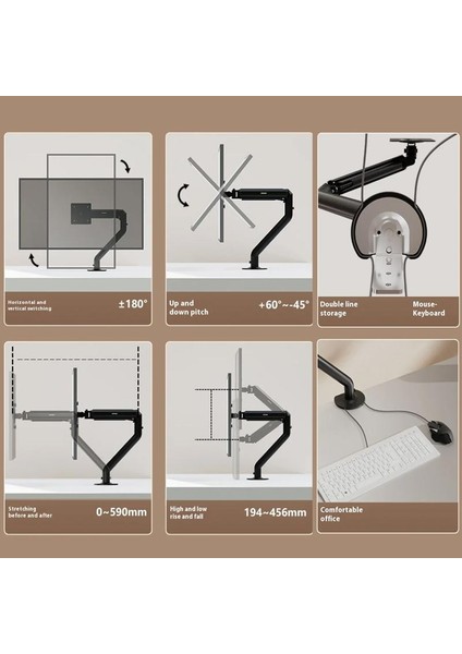 15-32 Inç Monitör Braketi Masa Üstü Stand Kolu Siyah (Yurt Dışından) indirimleri