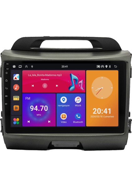 Kia Sportage Android Multimedya Ekran (2011-2015) | 2gb/4gb/8gb Ram – Carplay – Android Auto – Navigasyon – Google Play – Geri Görüş Kamerası – Soket Sokete Uyumlu