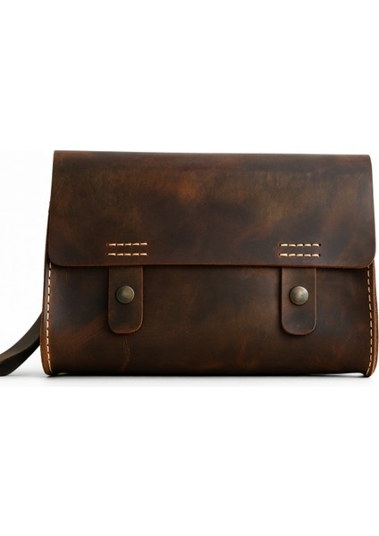 Kahverengi Deri El Çantası – Günlük Kullanım ve Seyahat Organizeri