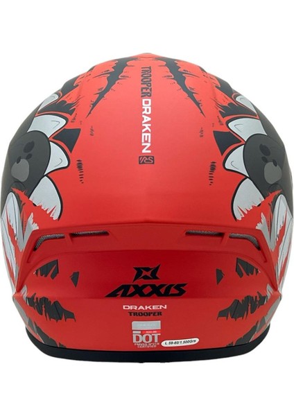 Axxıs Draken S Trooper E5 Mat Kırmızı Desenli Motosiklet Kaskı Çift Vizörlü fırsatları