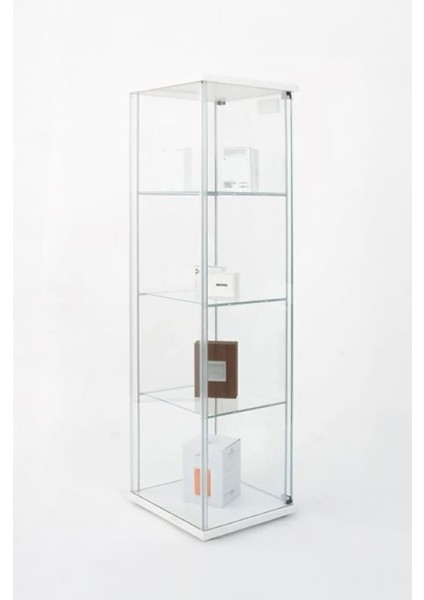 3 RAFLI SADE CAMLI VİTRİN BEYAZ (gümüşlük,kitaplık, sunu,sergi vitrini) fırsatları