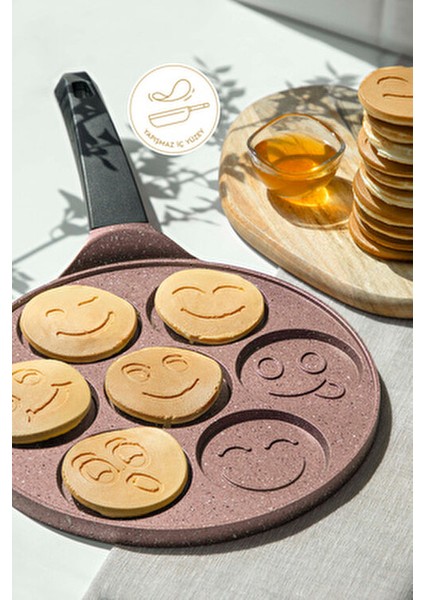 Döküm Smile Krep Pankek Tavası Rosegold 27CM fırsatları