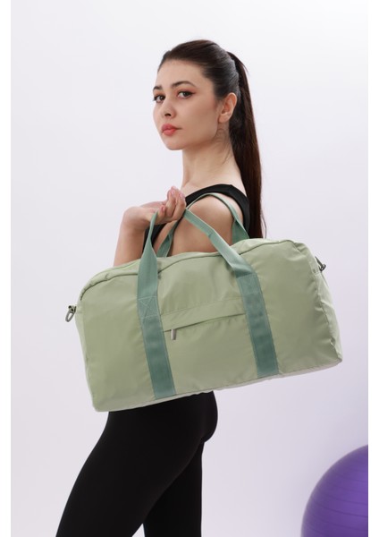 Lacivert Renk Kadın & Erkek Spor Çantası, Paraşüt Kumaş Önü Cepli Unisex Spor Fitness Gym Çantası