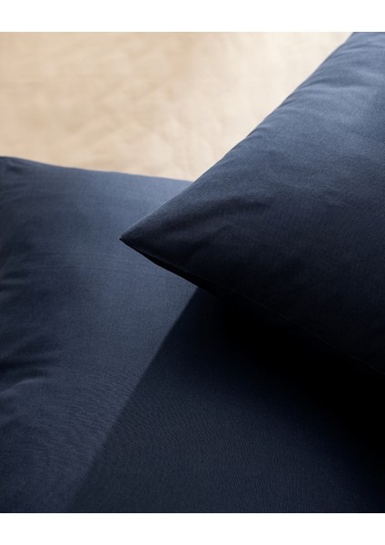 Manon %100 Pamuk Ranforce Düz 2'li Yastık Kılıfı Seti - Lacivert