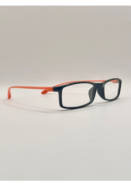 Dikdörtgen – Turuncu Saplı Unisex Gözlük Çerçevesi – Optik Cam Değişimine Uygun