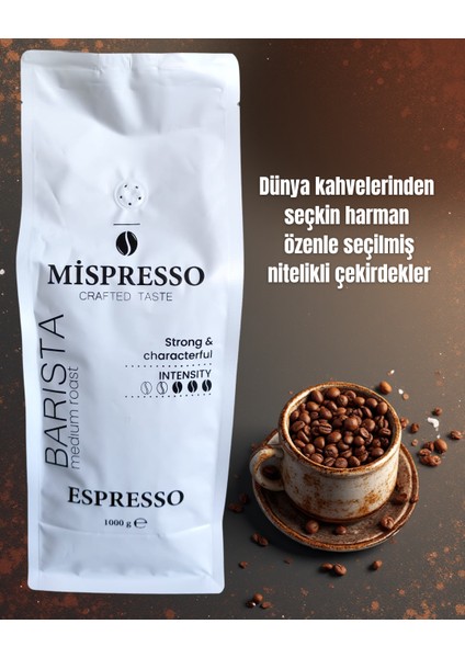 Espresso Kaliteli Kahve Çekirdeği 1 kg Özel Kıvam Özel Tat (Barista Medium Roast) fiyatları