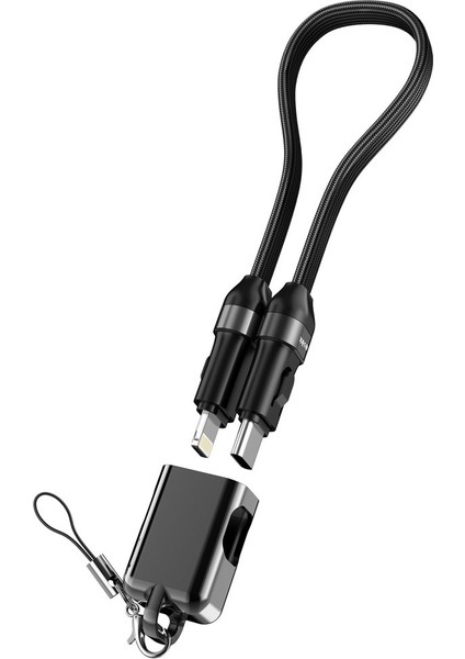 Armor CL-020 30W 20 cm Type-C To Lightning Pd Örgülü Metal Başlıklı Siyah Hızlı Şarj Kablosu